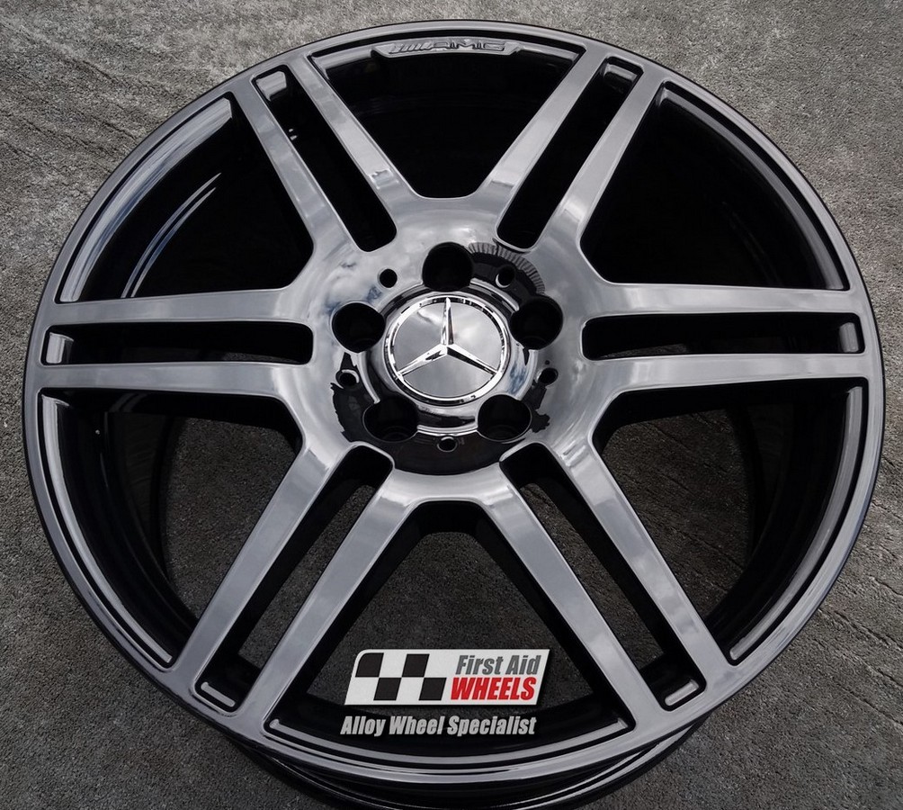 R288GB EXCHANGE SERVICE - MERCEDES E CLASS W212 4x18" GENUINE AMG GLOSS BLACK ALLOY WHEELS