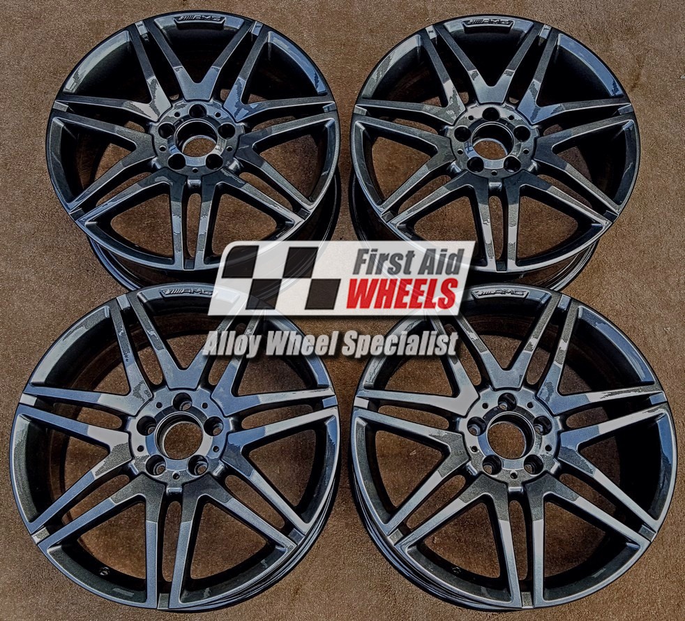 R287AD EXCHANGE SERVICE - MERCEDES E CLASS A207 C207 4x19" GENUINE AMG DARK GREY ALLOY WHEELS