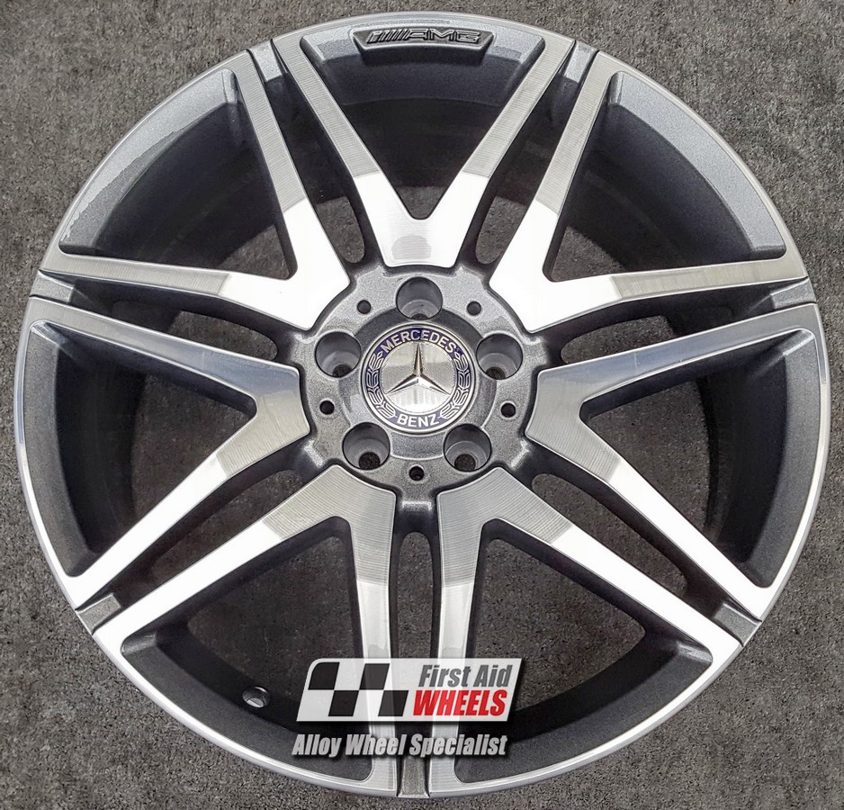 R287DCG EXCHANGE SERVICE - MERCEDES E CLASS A207 C207 4x19" GENUINE AMG GREY DIAMOND CUT ALLOY WHEELS