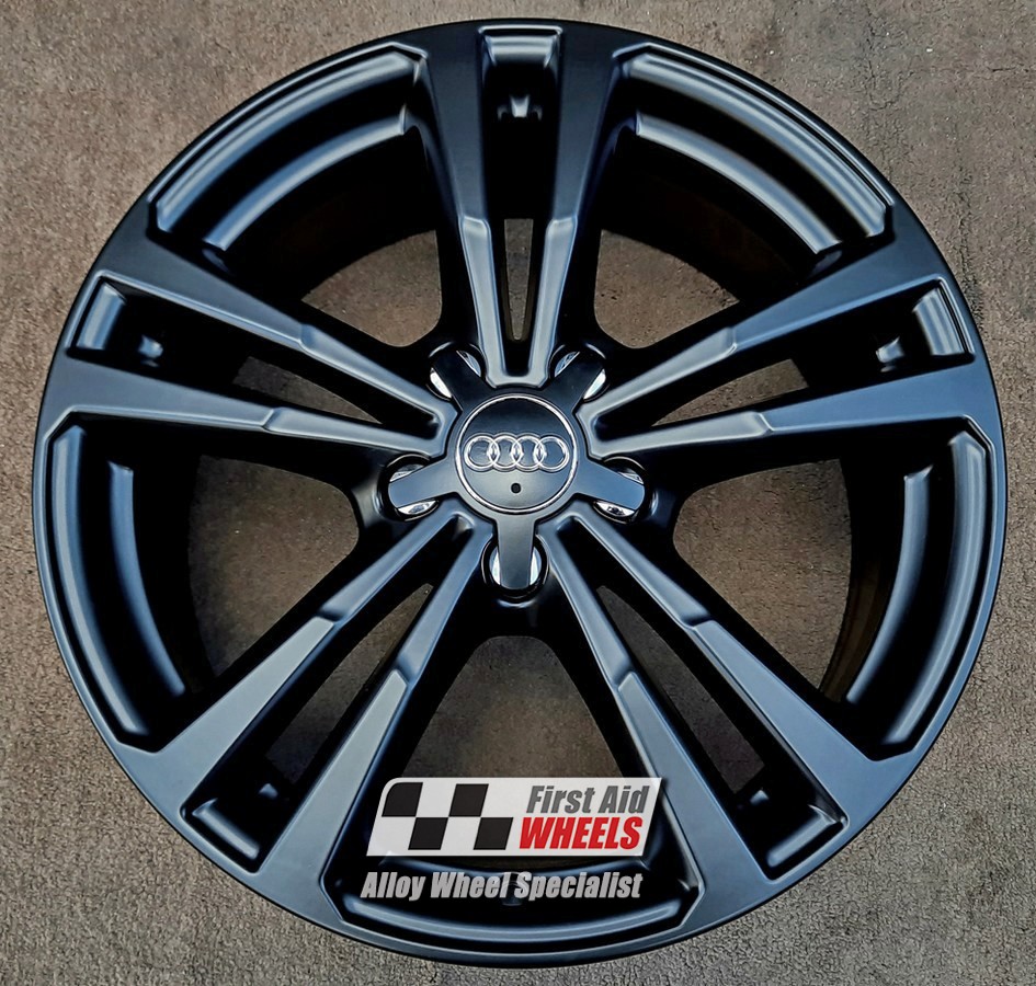 R245SB EXCHANGE SERVICE - AUDI A3 8V 4x18" GENUINE 5 V SPOKE SATIN BLACK ALLOY WHEELS