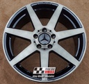 R244BSL EXCHANGE SERVICE - MERCEDES C CLASS 4x18" GENUINE AMG 7 SPOKE GLOSS BLACK DIAMOND CUT SMOKED LACQUER ALLOY WHEELS