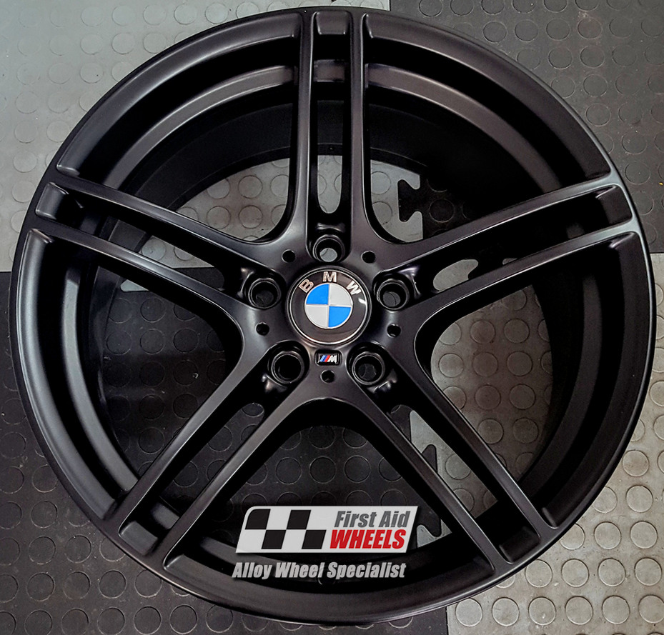 R236SB EXCHANGE SERVICE - BMW 3 SERIES 4x19" GENUINE STYLE 313M SATIN BLACK ALLOY WHEELS