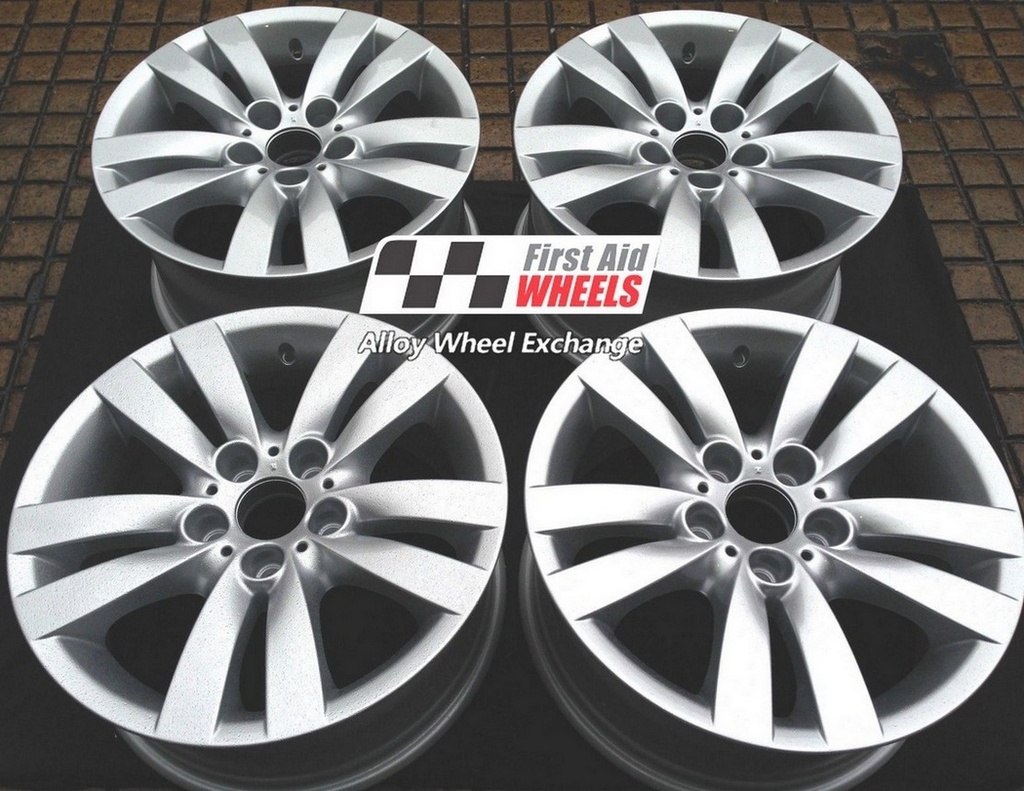 R230S EXCHANGE SERVICE - BMW 3 SERIES E90 4x17" GENUINE STYLE 161 SILVER ALLOY WHEELS