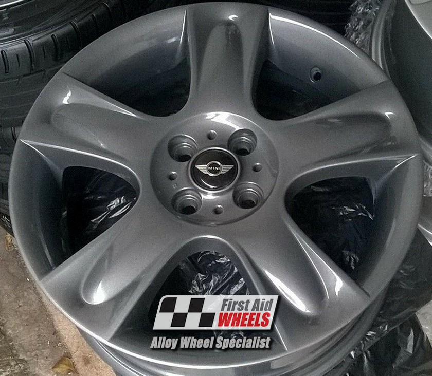 R211A EXCHANGE SERVICE - MINI COOPER S 4x17" GENUINE R91 BULLET ANTHRACITE GREY ALLOY WHEELS