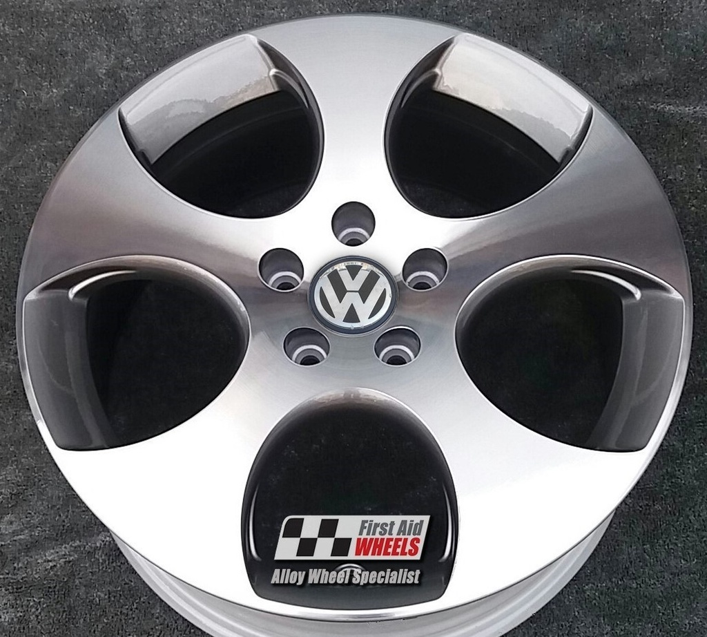 R210DCG EXCHANGE SERVICE - VW GOLF GTI 4x18" GENUINE MONZA GREY DIAMOND CUT ALLOY WHEELS