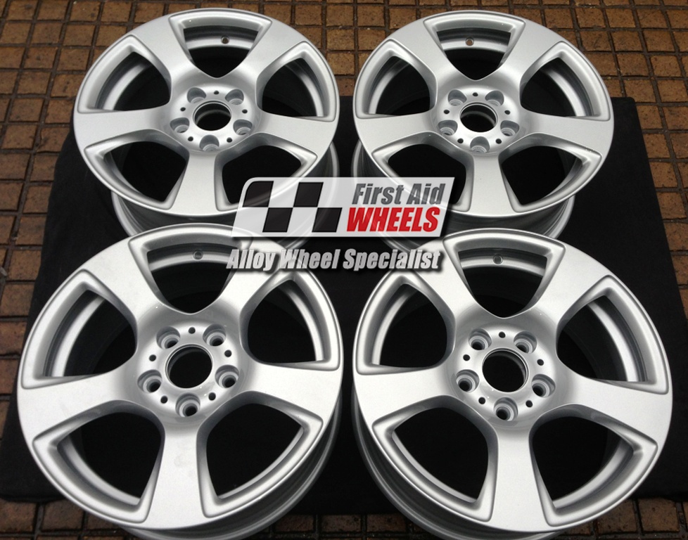 R184S EXCHANGE SERVICE - BMW 3 SERIES E90 4x17" GENUINE STYLE 157 SILVER ALLOY WHEELS