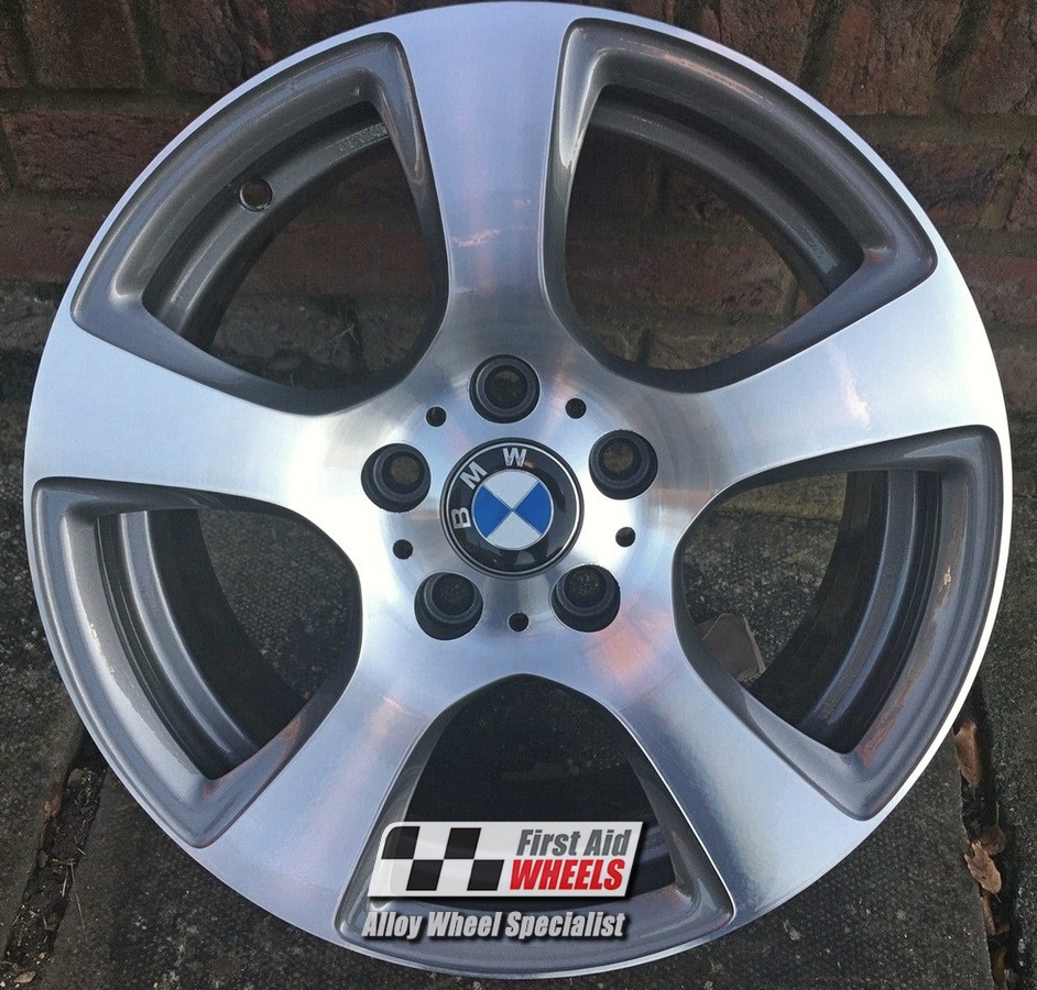 R184DCG EXCHANGE SERVICE - BMW 3 SERIES E90 4x17" GENUINE STYLE 157 GREY DIAMOND CUT ALLOY WHEELS