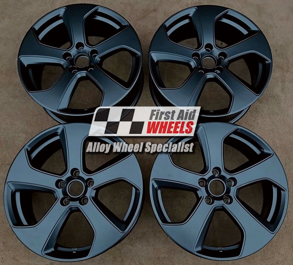 R147SB EXCHANGE SERVICE - VW GOLF MK7 GTI 4x18" GENUINE AUSTIN SATIN BLACK ALLOY WHEELS