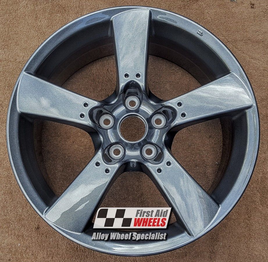 R142A EXCHANGE SERVICE - MAZDA RX8 4x18" GENUINE 5 SPOKE ANTHRACITE ALLOY WHEELS