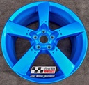 R142BL EXCHANGE SERVICE - MAZDA RX8 4x18" GENUINE 5 SPOKE METALLIC BLUE ALLOY WHEELS