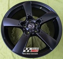 R142SB EXCHANGE SERVICE - MAZDA RX8 4x18" GENUINE 5 SPOKE SATIN BLACK ALLOY WHEELS