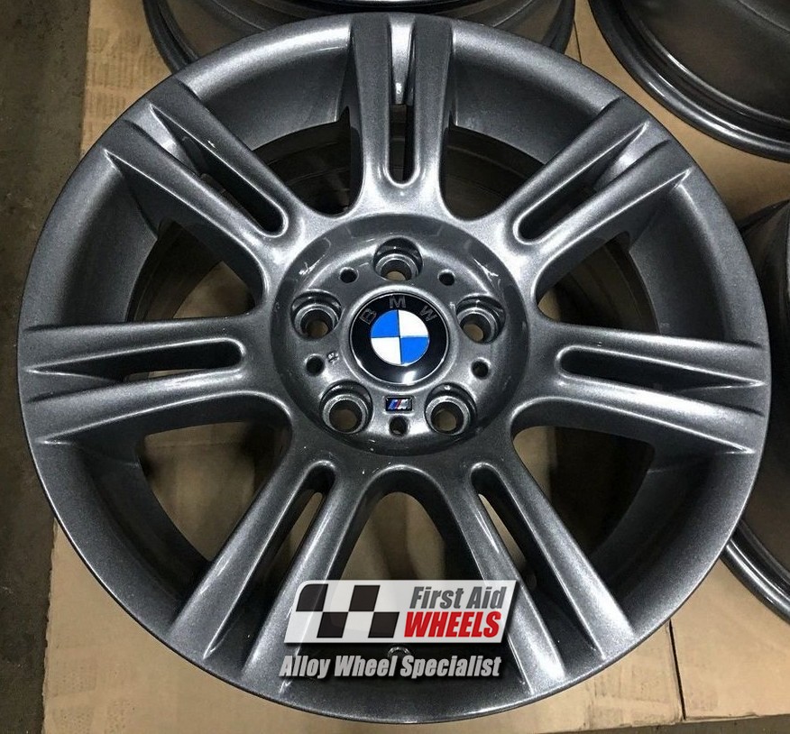 R140A EXCHANGE SERVICE - BMW 3 SERIES 4x17" GENUINE STYLE 194M ANTHRACITE GREY ALLOY WHEELS