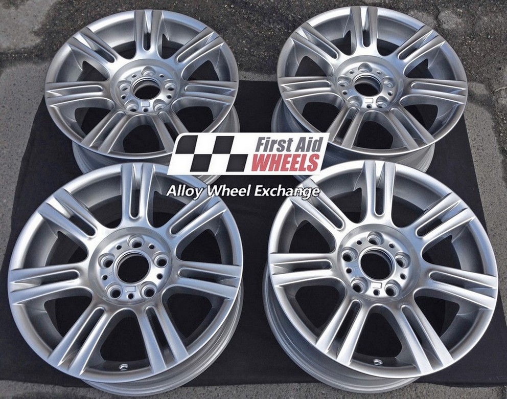 R140S EXCHANGE SERVICE - BMW 3 SERIES 4x17" GENUINE STYLE 194M SILVER ALLOY WHEELS