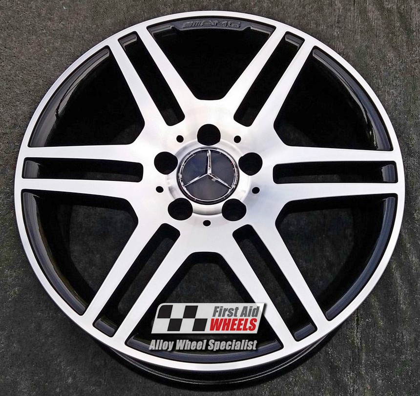 R139DCB EXCHANGE SERVICE - MERCEDES C-CLASS W204 4x17" AMG GLOSS BLACK DIAMOND CUT ALLOY WHEELS