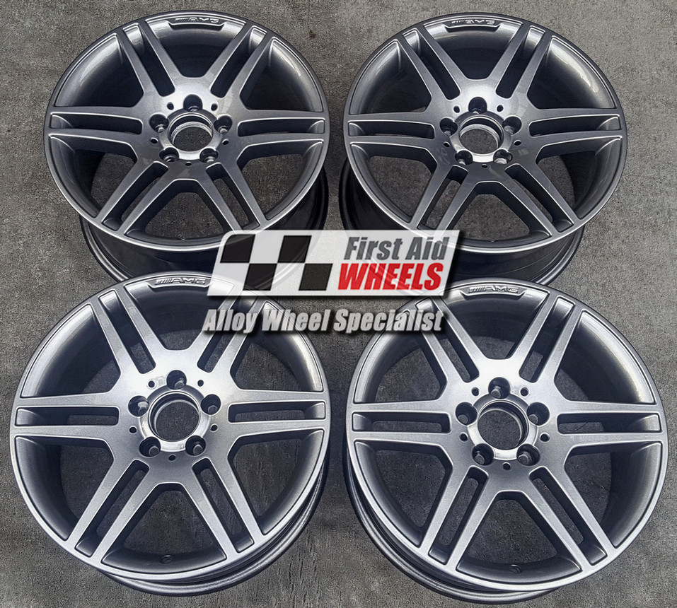 R139G EXCHANGE SERVICE - MERCEDES C-CLASS W204 4x17" AMG GREY ALLOY WHEELS