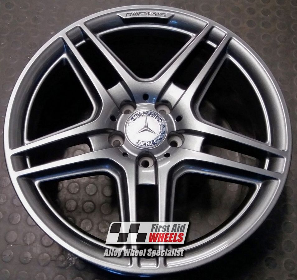 R121G EXCHANGE SERVICE - MERCEDES C CLASS 4x18" GENUINE AMG IV GREY ALLOY WHEELS