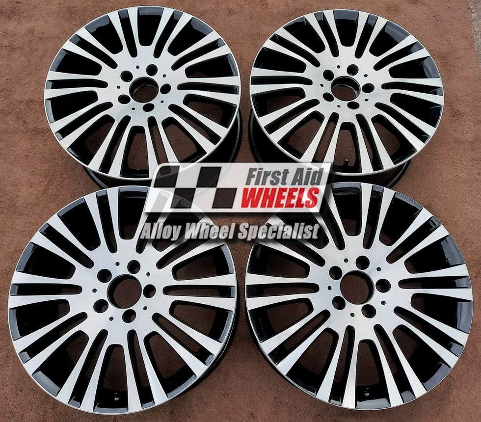 R612DCB EXCHANGE SERVICE - MERCEDES VIANO VITO 4x18" GENUINE GLOSS BLACK DIAMOND CUT ALLOY WHEELS