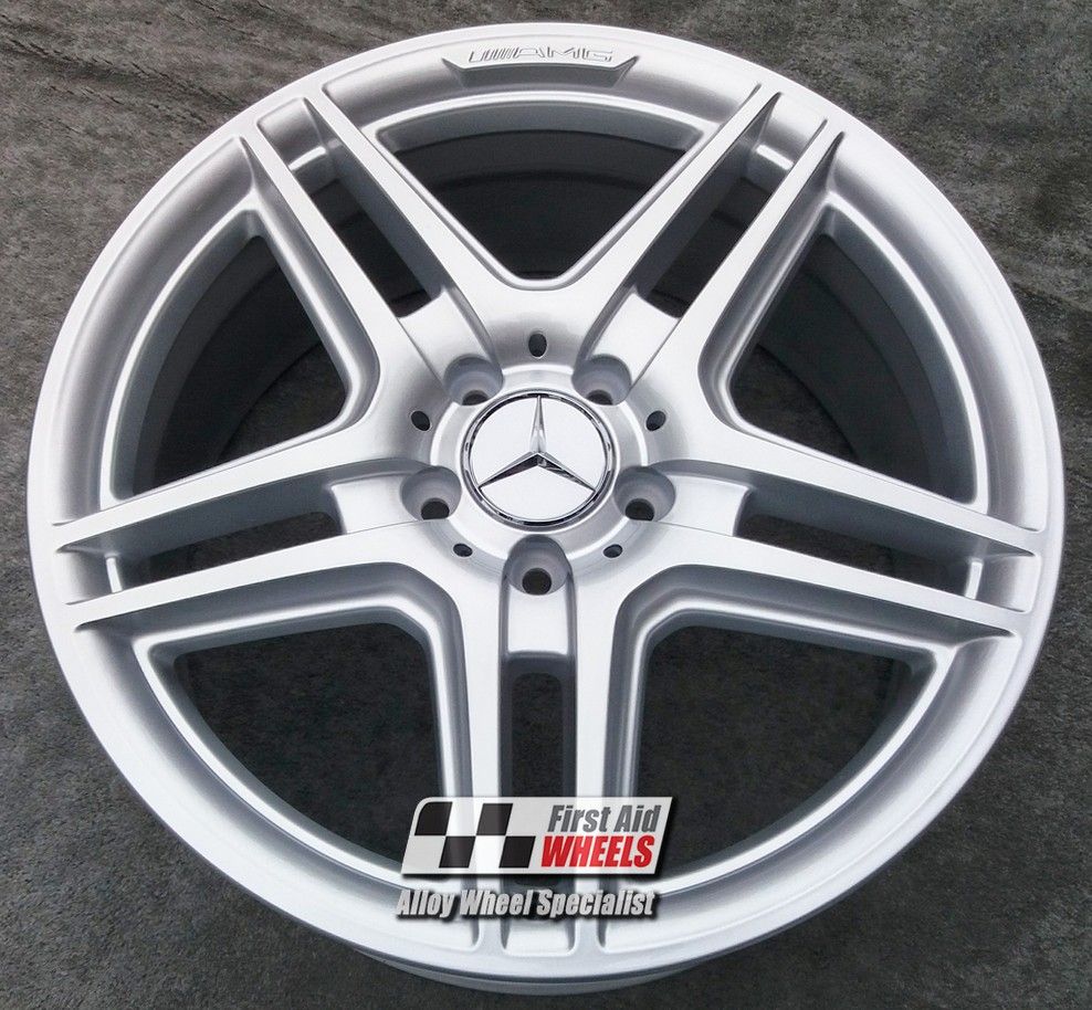 R121S EXCHANGE SERVICE - MERCEDES C CLASS 4x18" GENUINE AMG IV SILVER ALLOY WHEELS