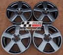 R119CG EXCHANGE SERVICE - AUDI A4 A6 4x18" GENUINE S-LINE 5 SPOKE COARSE GRAPHITE ALLOY WHEELS