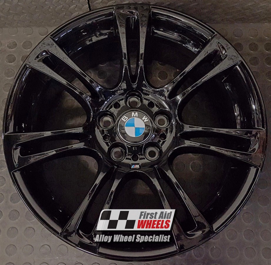 R117GB EXCHANGE SERVICE - BMW 5 6 SERIES 4x17" GENUINE 350M GLOSS BLACK ALLOY WHEELS