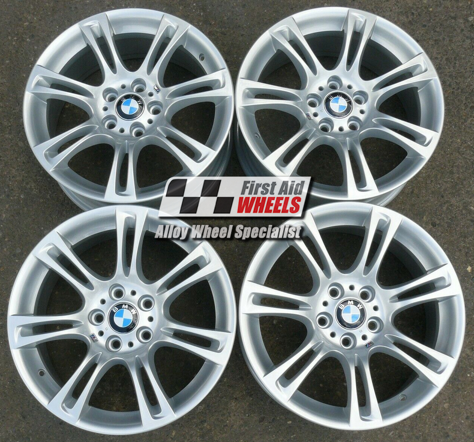 R117S EXCHANGE SERVICE - BMW 5 6 SERIES 4x17" GENUINE 350M SILVER ALLOY WHEELS