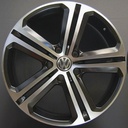 R604DBS EXCHANGE SERVICE - VW TIGUAN 5N 4x19" GENUINE MALLORY SATIN BLACK DIAMOND CUT ALLOY WHEELS