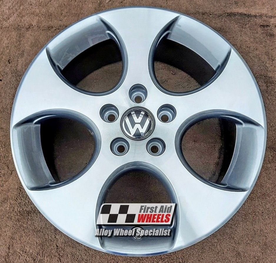 R115DCG EXCHANGE SERVICE - VW GOLF MK5 GTI 4x17" GENUINE MONZA DENVER DIAMOND CUT GREY ALLOY WHEELS