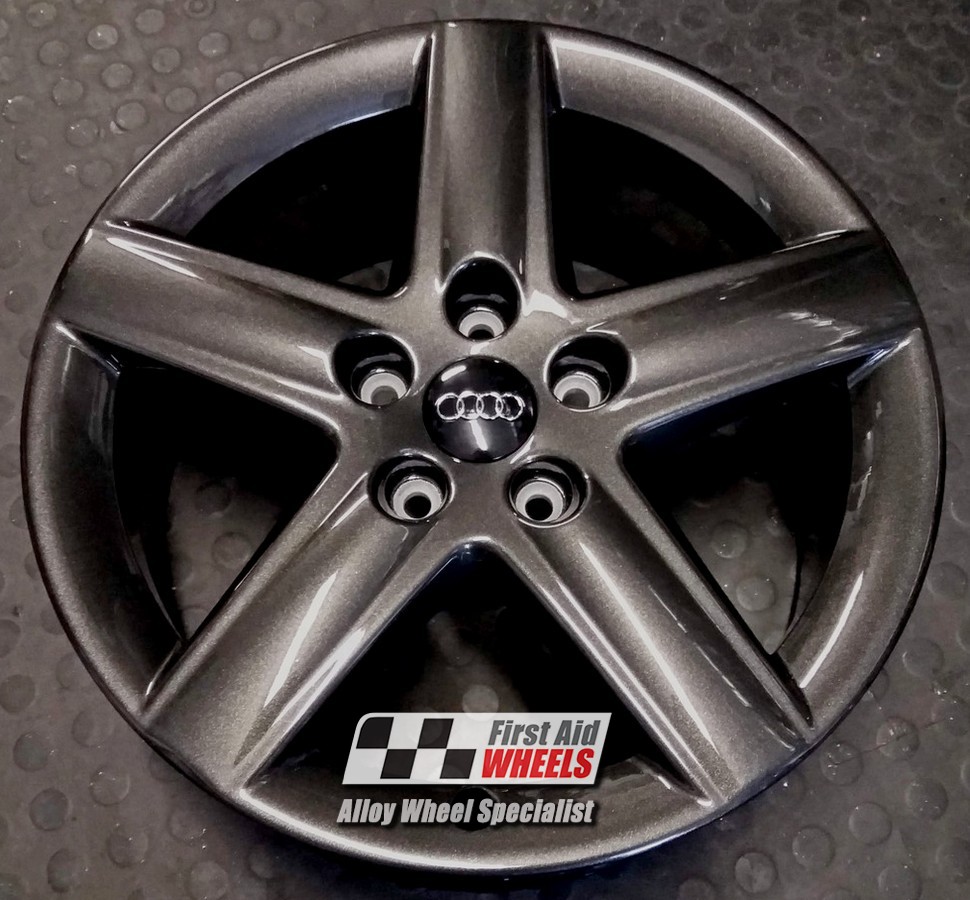 R114A EXCHANGE SERVICE - AUDI A3 8P 4x17 GENUINE 5 SPOKE ANTHRACITE ALLOY  WHEELS