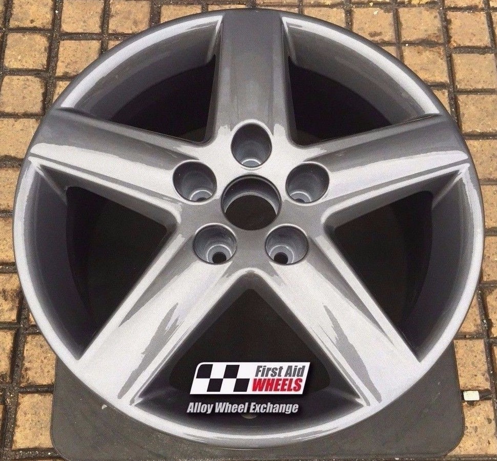 R114A EXCHANGE SERVICE - AUDI A3 8P 4x17" GENUINE 5 SPOKE ANTHRACITE ALLOY WHEELS