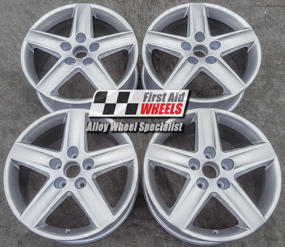 R114S EXCHANGE SERVICE - AUDI A3 8P 4x17" GENUINE 5 SPOKE SILVER ALLOY WHEELS