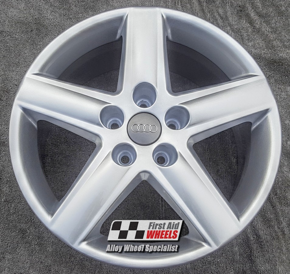 R114S EXCHANGE SERVICE - AUDI A3 8P 4x17" GENUINE 5 SPOKE SILVER ALLOY WHEELS