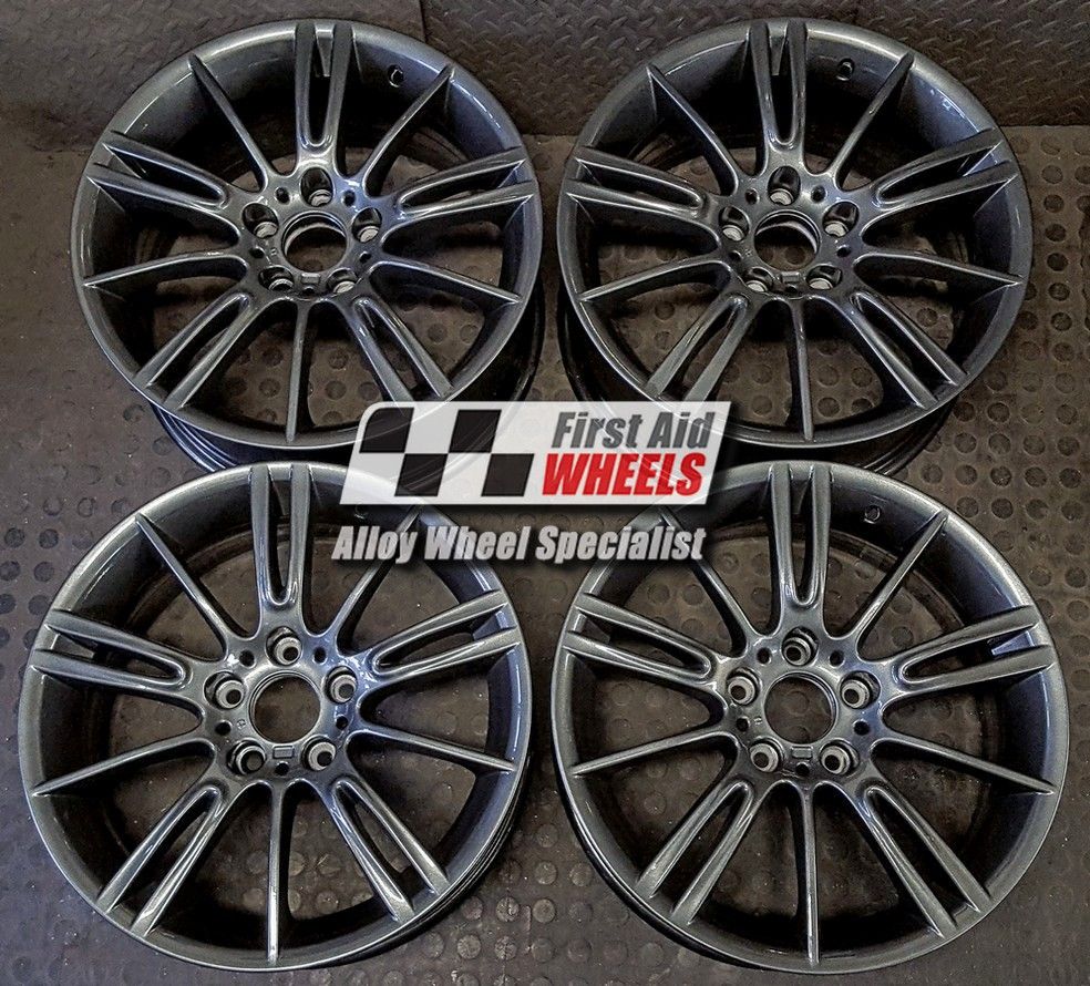 R103A EXCHANGE SERVICE - BMW 3 SERIES 4x18" GENUINE STYLE 193M MV3 ANTHRACITE ALLOY WHEELS