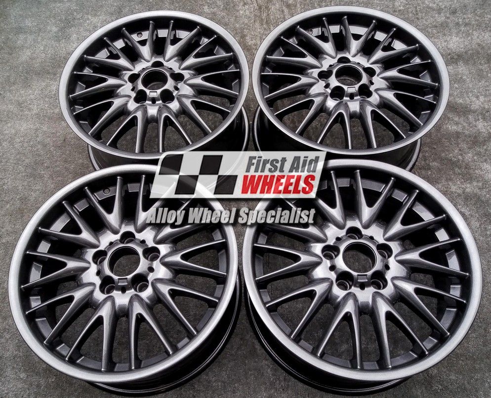 R100A EXCHANGE SERVICE - BMW 3 E46 4x18" GENUINE STYLE 72M MV1 ANTHRACITE ALLOY WHEELS