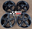 R587GB EXCHANGE SERVICE - AUDI A5 8W6 4x18" GENUINE 5 TWIN SPOKE GLOSS BLACK ALLOY WHEELS