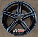 R587GB EXCHANGE SERVICE - AUDI A5 8W6 4x18" GENUINE 5 TWIN SPOKE GLOSS BLACK ALLOY WHEELS