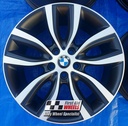 R585DBS EXCHANGE SERVICE - BMW 2 SERIES TOURER 4x18" GENUINE STYLE 485 SATIN BLACK DIAMOND CUT ALLOY WHEELS