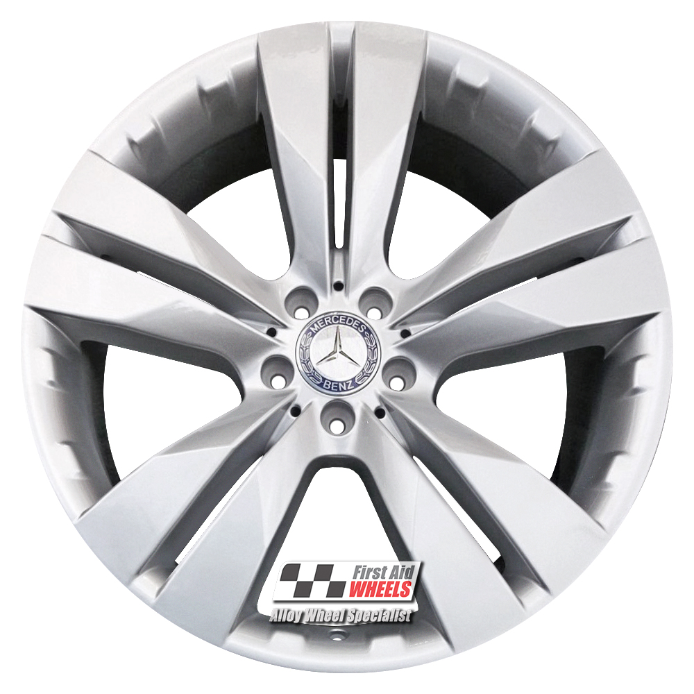 R434S EXCHANGE SERVICE - MERCEDES GL ML 4x20" GENUINE 5 TWIN SPOKE SILVER ALLOY WHEELS