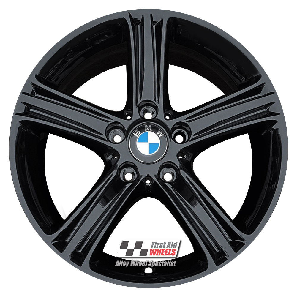 R463GB EXCHANGE SERVICE - BMW 3/4 SERIES 4x17" GENUINE STYLE 393 GLOSS BLACK ALLOY WHEELS