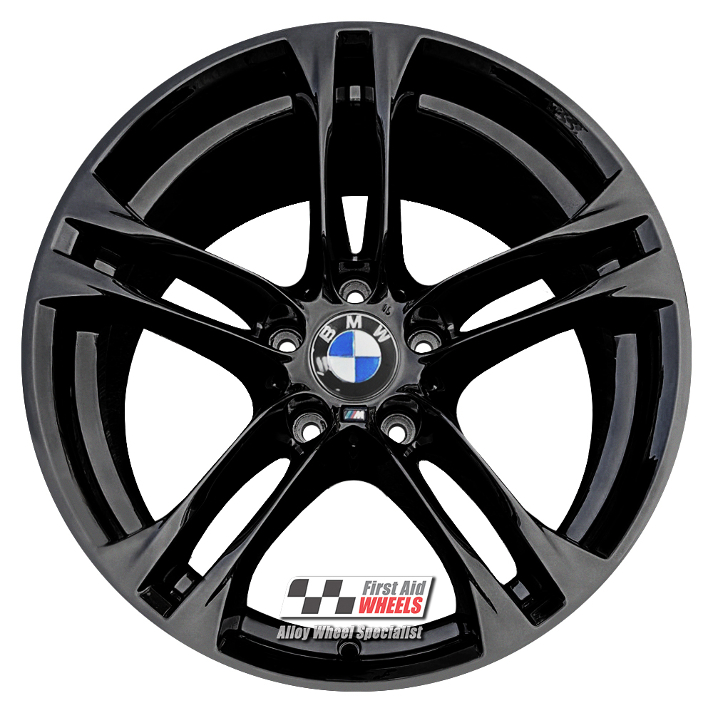 R488GB EXCHANGE SERVICE - BMW 5 6 SERIES 4x18" GENUINE STYLE 613M GLOSS BLACK ALLOY WHEELS