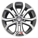 R501DCG EXCHANGE SERVICE - MERCEDES C CLASS A205 4x17" GENUINE 5 TWIN SPOKE GREY DIAMOND CUT ALLOY WHEELS