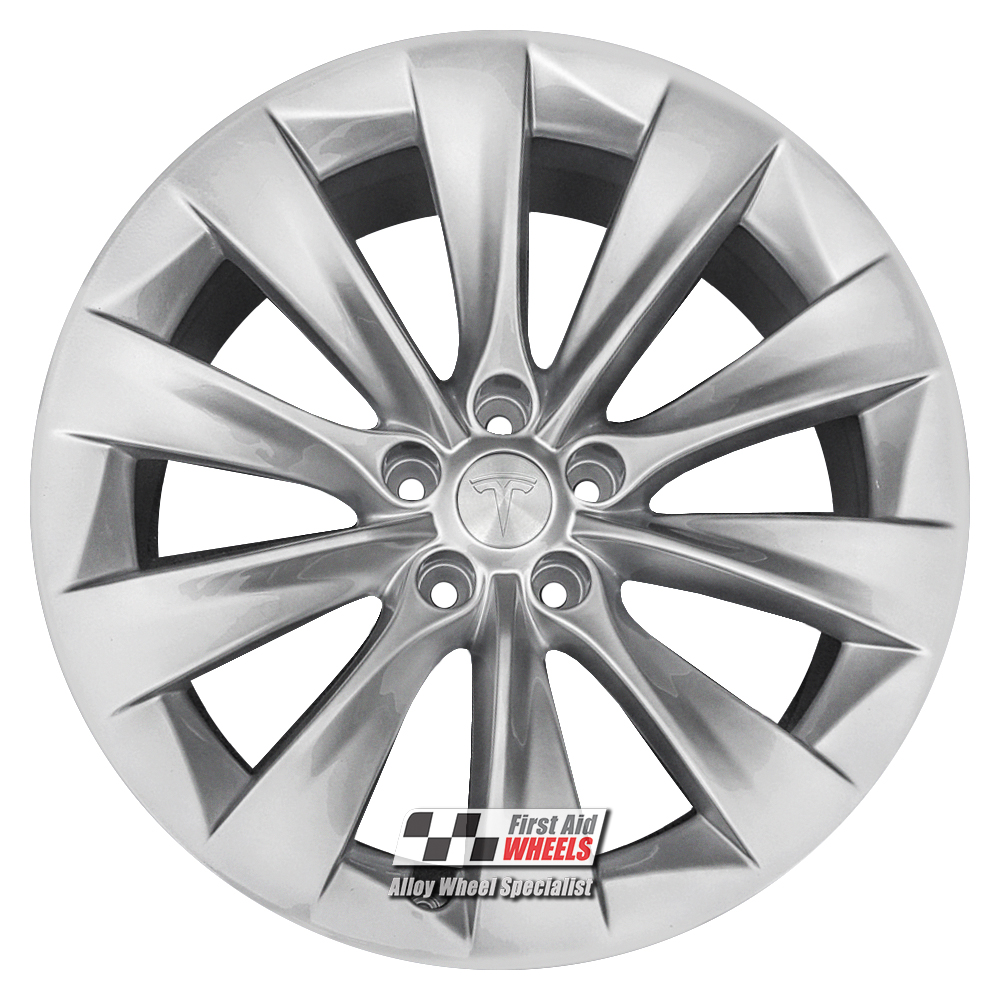 R510S EXCHANGE SERVICE - TESLA MODEL X 4x20" GENUINE SLIPSTREAM SILVER ALLOY WHEELS