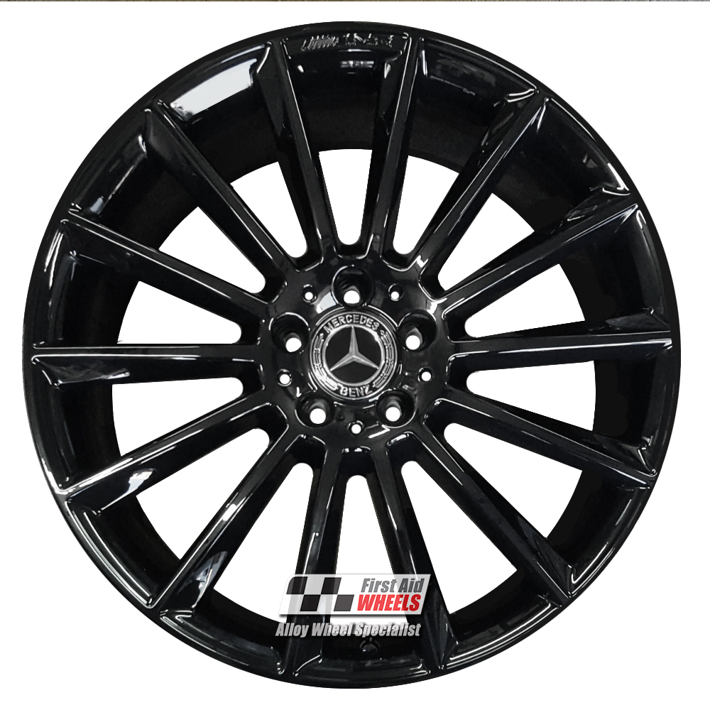 R522GB EXCHANGE SERVICE - MERCEDES S CLASS 4x20" GENUINE AMG GLOSS BLACK ALLOY WHEELS