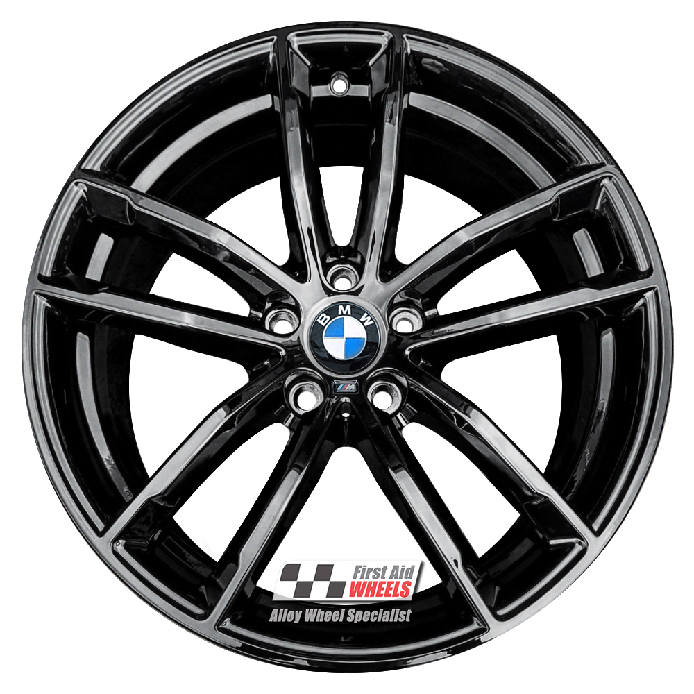 R534GB EXCHANGE SERVICE - BMW 5 SERIES G30 4x18" GENUINE STYLE 662M GLOSS BLACK ALLOY WHEELS