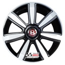 R539DCB EXCHANGE SERVICE - BENTLEY CONTINENTAL GT 4x21" GENUINE 9 SPOKE GLOSS BLACK DIAMOND CUT ALLOY WHEELS