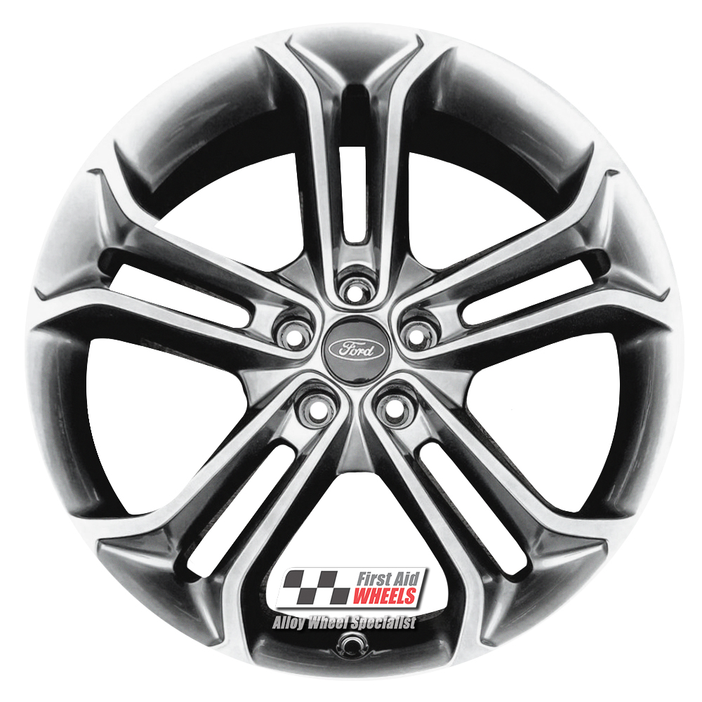 R561SC EXCHANGE SERVICE - FORD FOCUS ST 4x19" GENUINE 5 TWIN SPOKE SHADOW CHROME ALLOY WHEELS