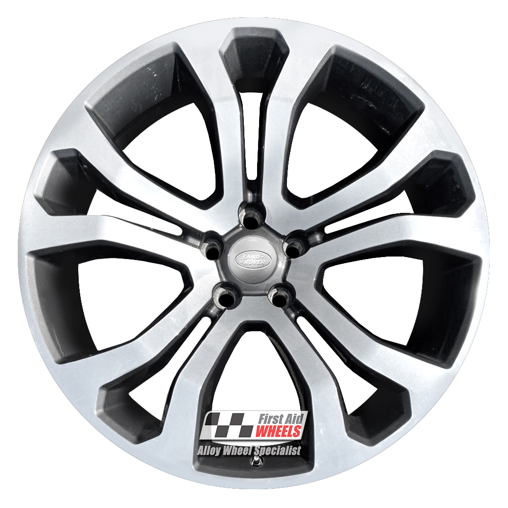 R570DCG EXCHANGE SERVICE - RANGE ROVER SPORT 4x22" GENUINE STYLE 5014 GREY DIAMOND CUT ALLOY WHEELS