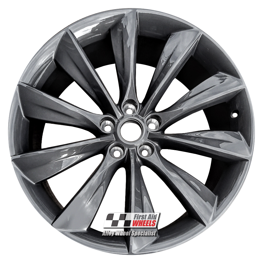 R577G EXCHANGE SERVICE - TESLA MODEL S 4x21" GENUINE TURBINE TESLA SONIC CARBON ALLOY WHEELS