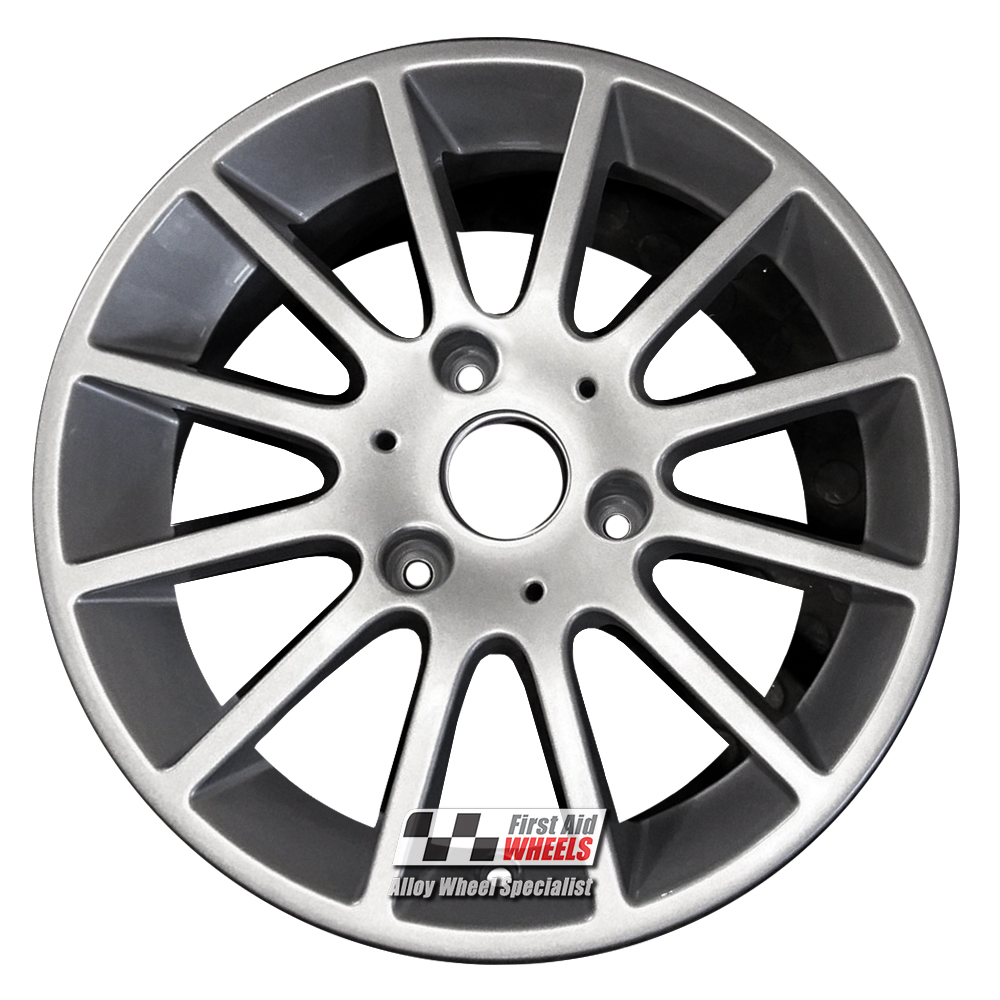 R584S EXCHANGE SERVICE - SMART A451 4x15" GENUINE 12 SPOKE SILVER ALLOY WHEELS