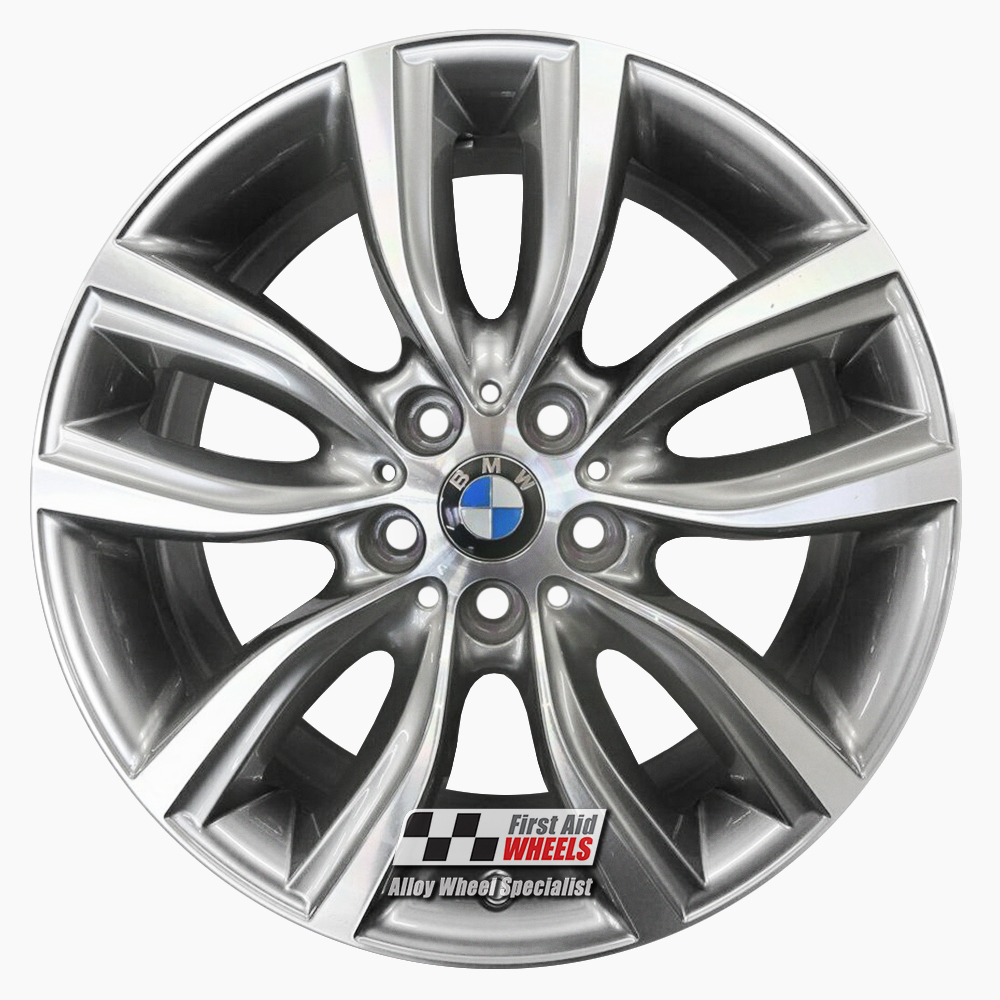 R585DFG EXCHANGE SERVICE - BMW 2 SERIES TOURER 4x18" GENUINE STYLE 485 FERRIC GREY DIAMOND CUT ALLOY WHEELS