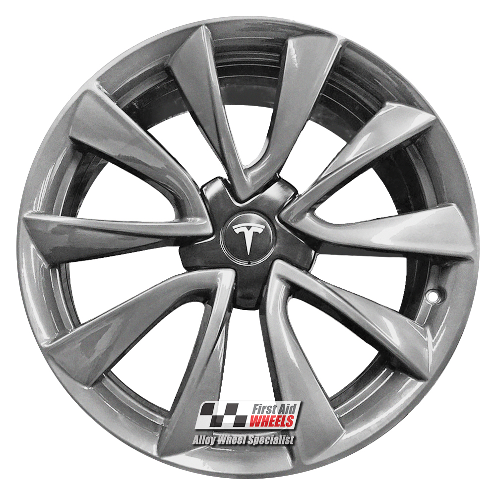 R588S EXCHANGE SERVICE - TESLA MODEL 3 4x19" GENUINE SPORT SILVER ALLOY WHEELS